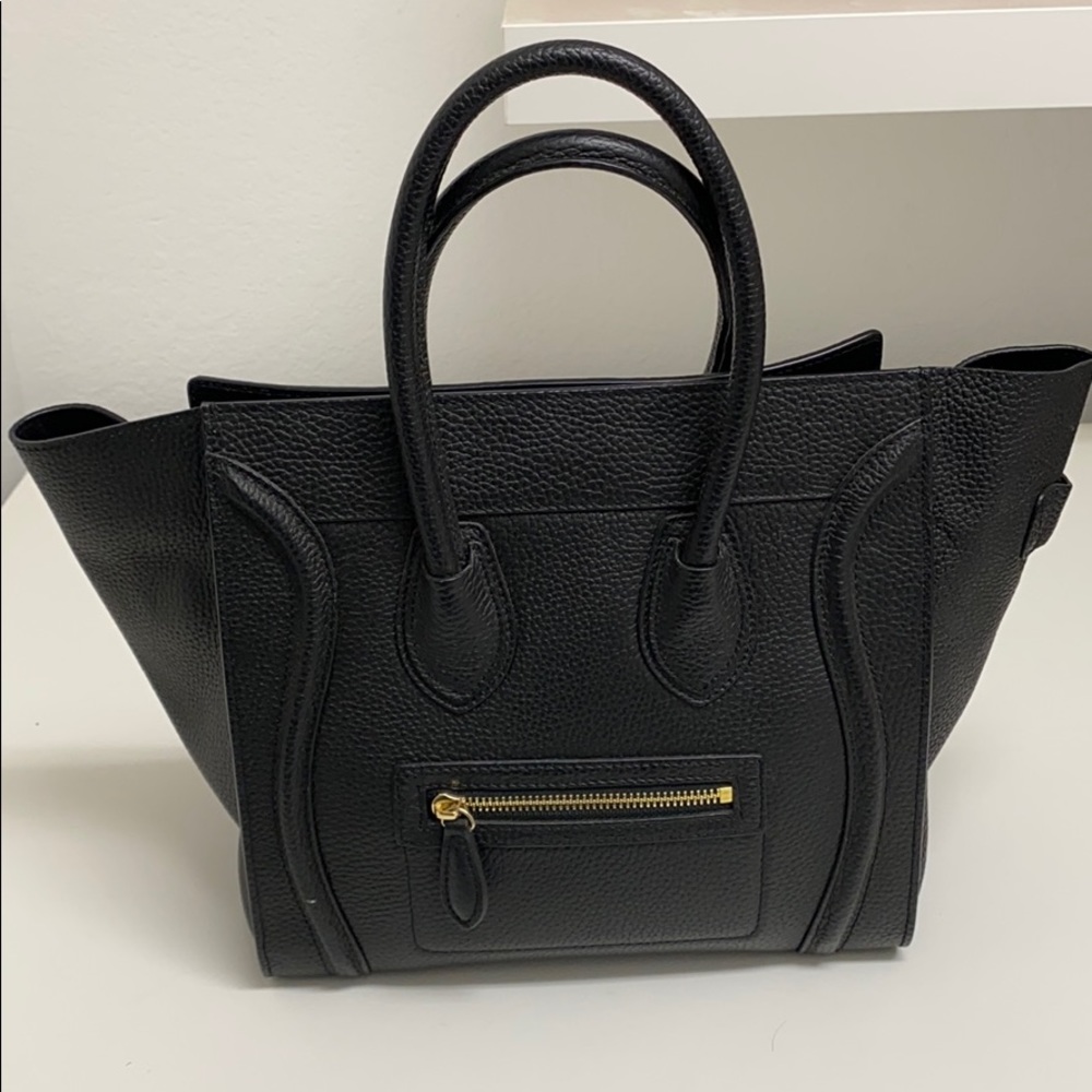 Genuine Leather Luggage Bag - handle satchel tote